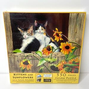 Kittens and Sunflowers 550 Pieces Puzzle